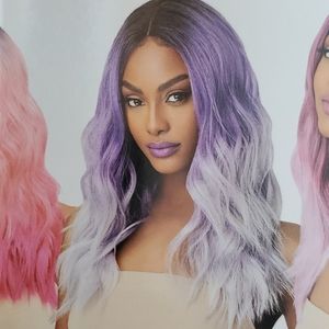 Wig, smoky purple, water color Ombre